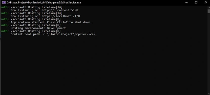 GRPC service Create Using .NET core 6.0 EntityFramework for CRUD operation