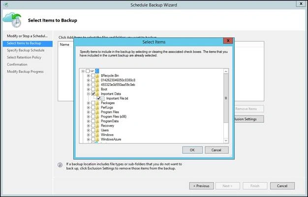 schedule backup