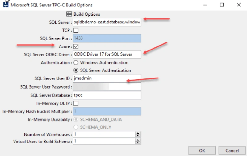 HammerDB for Azure SQL DB