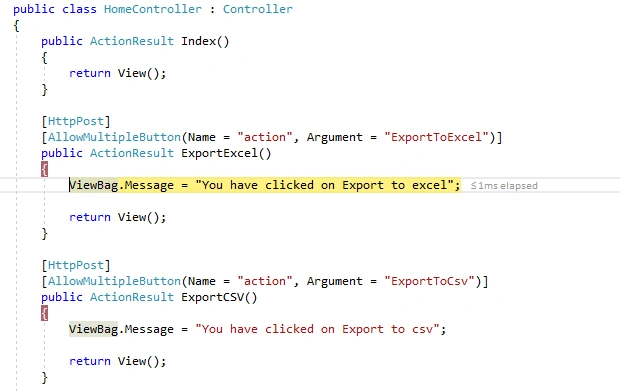 Handle Multiple Submit Buttons In Same Form In MVC
