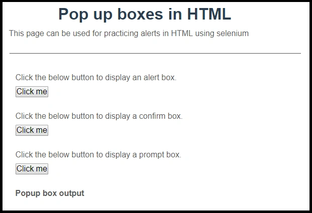 Handling Alert popup boxes in Web Apps using Selenium