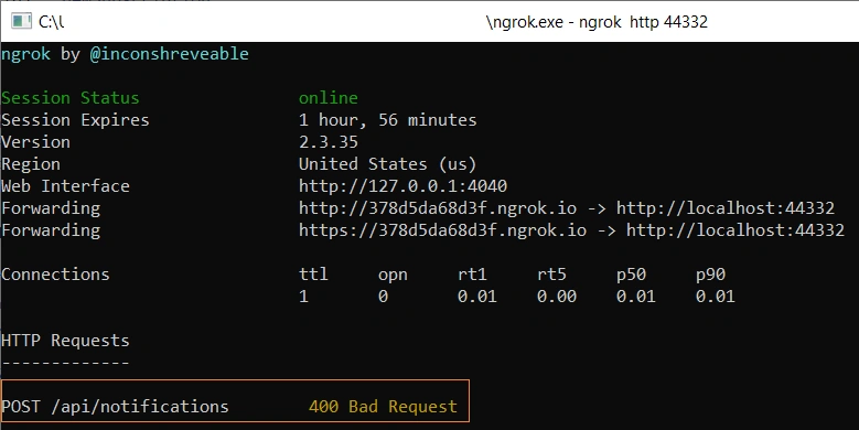 Handling Forwarding Request Using Ngrok