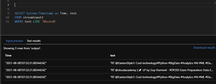Handling Live Data Feed Using Azure Stream Analytics Job