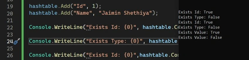 Hashtable value