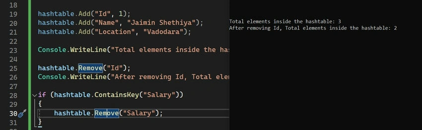 Remove elements