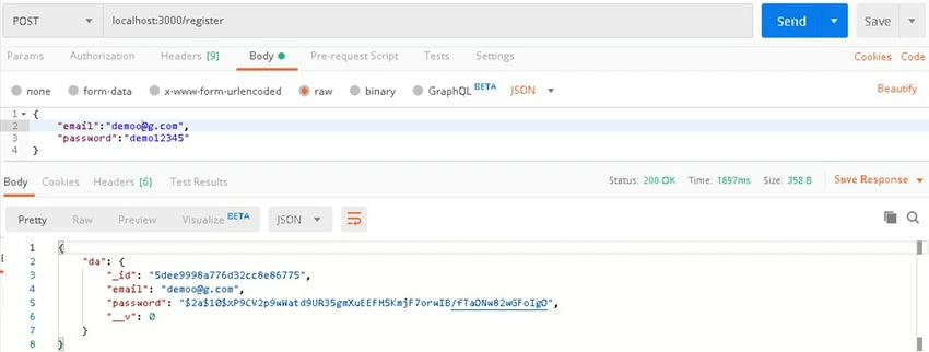Register user