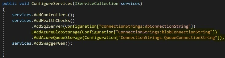 Azure storage health check