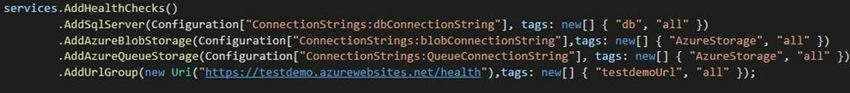 Health check predicate options