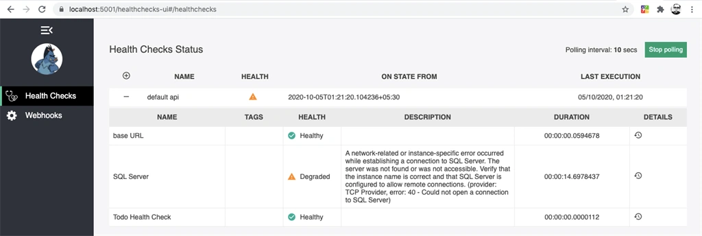 Health Monitoring In ASP.NET Core