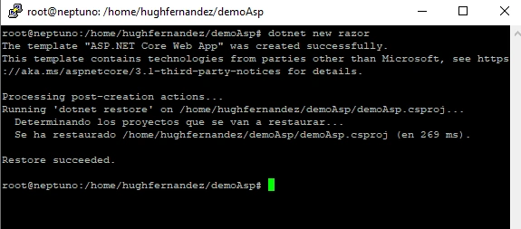 Hello World .NET Core On Linux