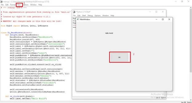PyQt5 - Hello World Example
