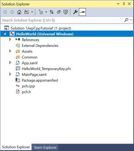 Hello World with Universal Windows Platform in C++