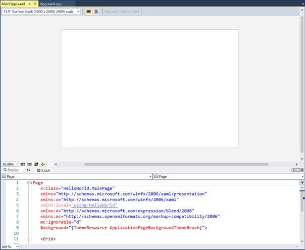Hello World with Universal Windows Platform in C++