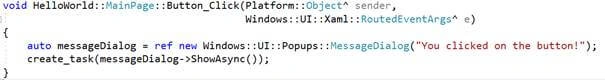 Hello World with Universal Windows Platform in C++