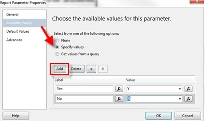 Specify values
