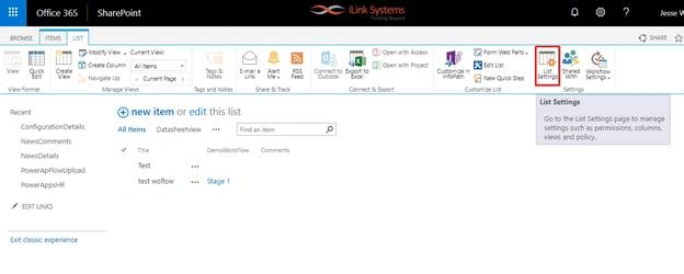 List Settings