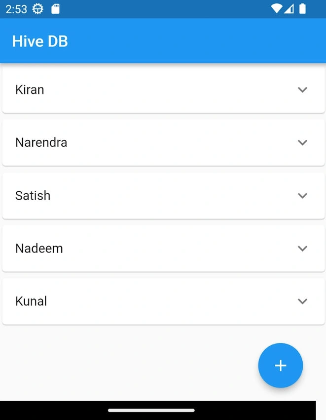 Hive Database integration in Flutter