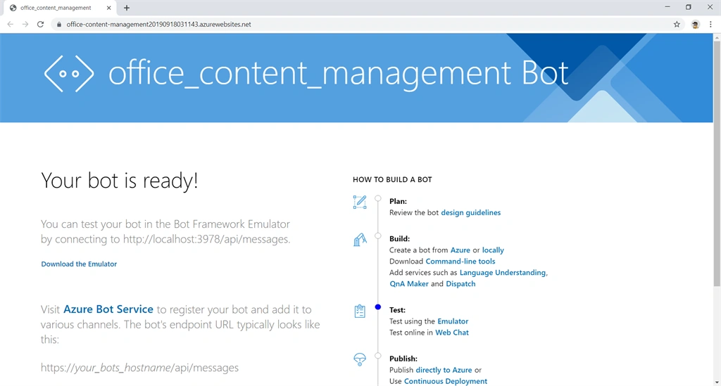 Host Bot In Azure For MS Teams