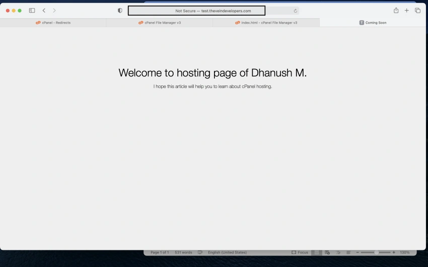 Hosting A Website Using Cpanel