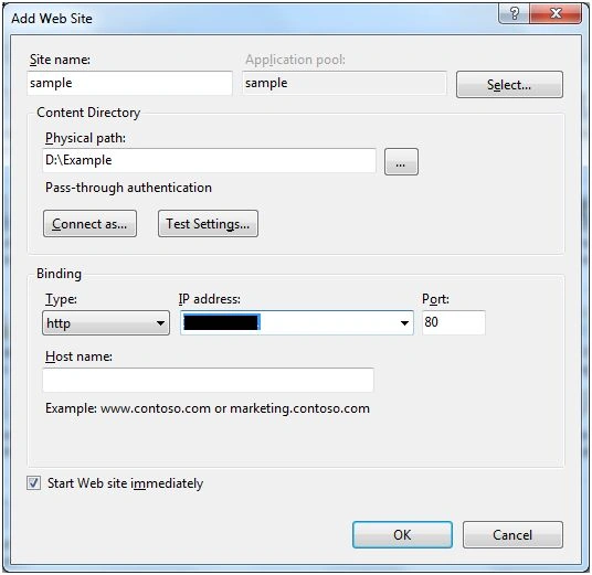 Add web site window