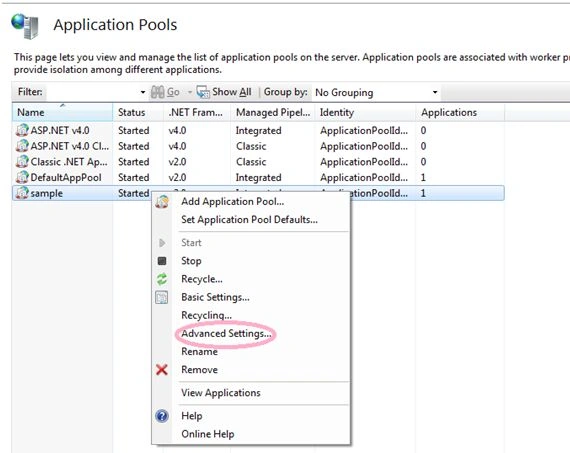 Advanced settings Option