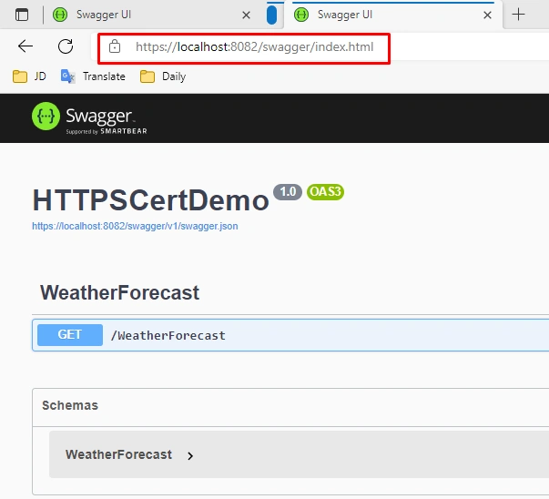 Hosting .NET Core Web API images with Docker Compose over HTTPS