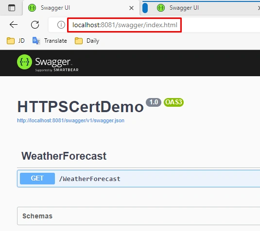 Hosting .NET Core Web API images with Docker Compose over HTTPS