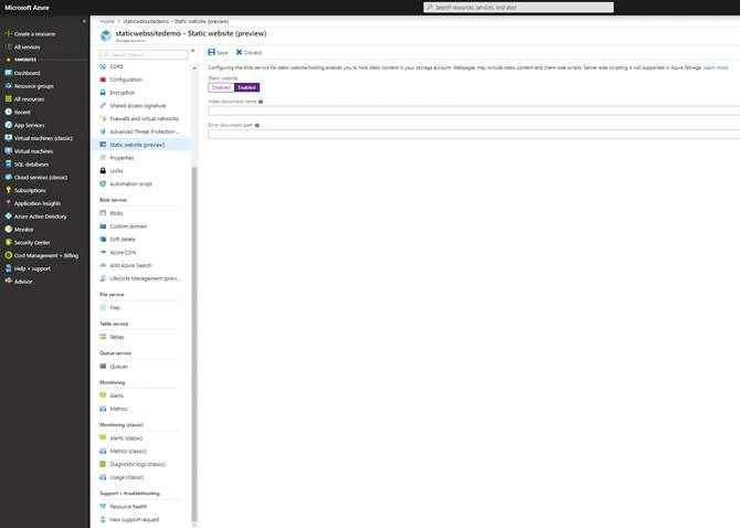 Hosting Static Website With Azure Storage Service