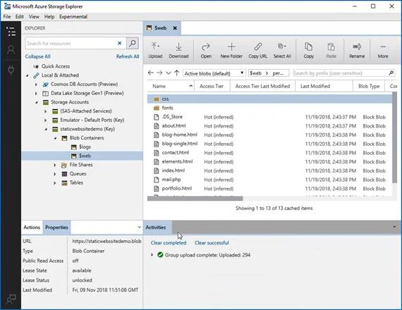 Hosting Static Website With Azure Storage Service