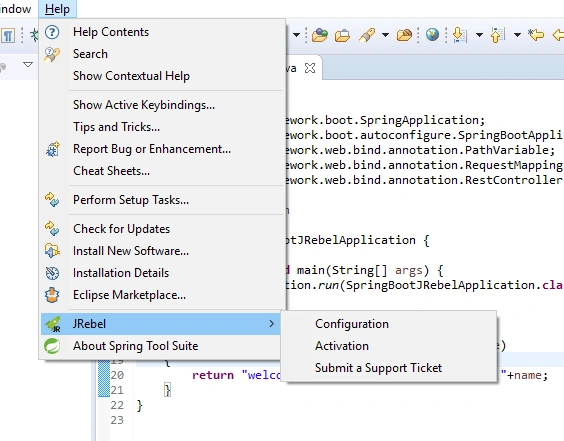 Hot Reloading Using JRebel For Java Application