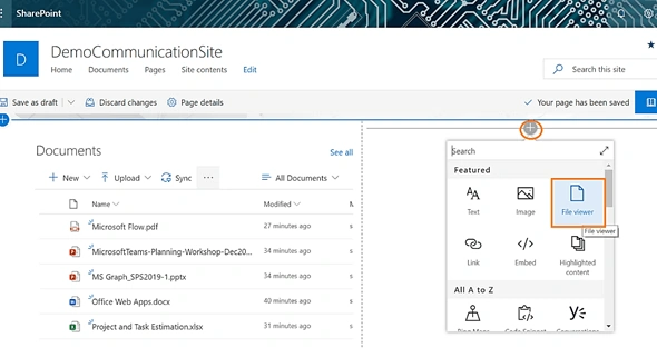 How Open Selected Document In File Viewer (Word, Excel, Power Point And PDF) In SharePoint Modern Sites