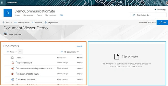How Open Selected Document In File Viewer (Word, Excel, Power Point And PDF) In SharePoint Modern Sites