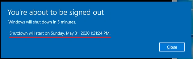 prompt will shown