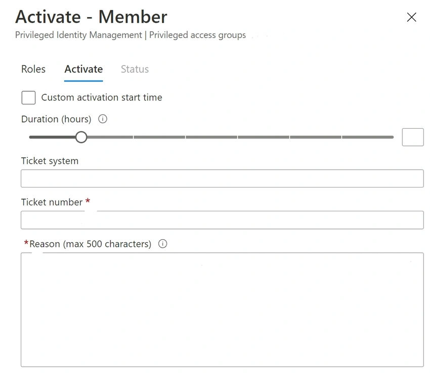 parameters activation