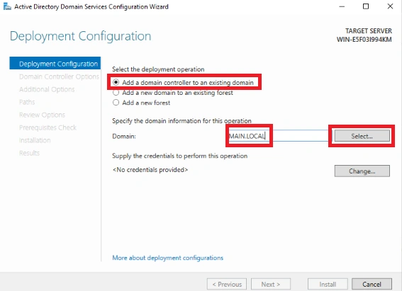 Add a domain controller