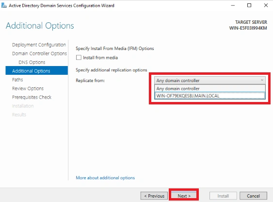 Additional options 