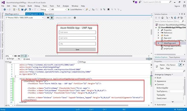 Open MainPage.xaml file