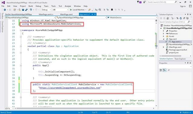 Azure Mobile App NuGet Packages