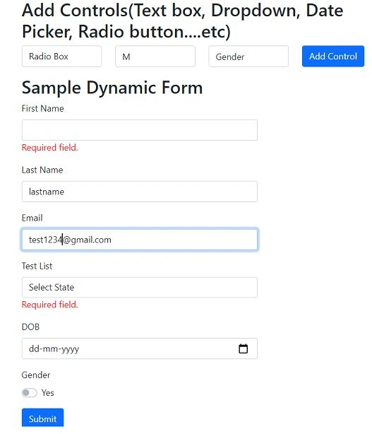 How to add dynamic controls with Reactive Forms validations in angular
