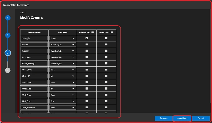 here, you can edit your data