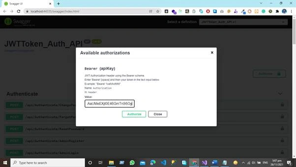 How To Add JWT Bearer Token Authorization Functionality in Swagger
