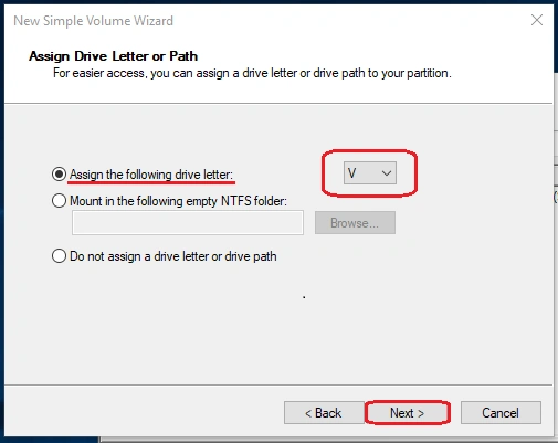 assign drive letter
