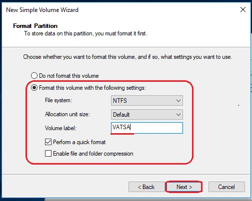 select the settings