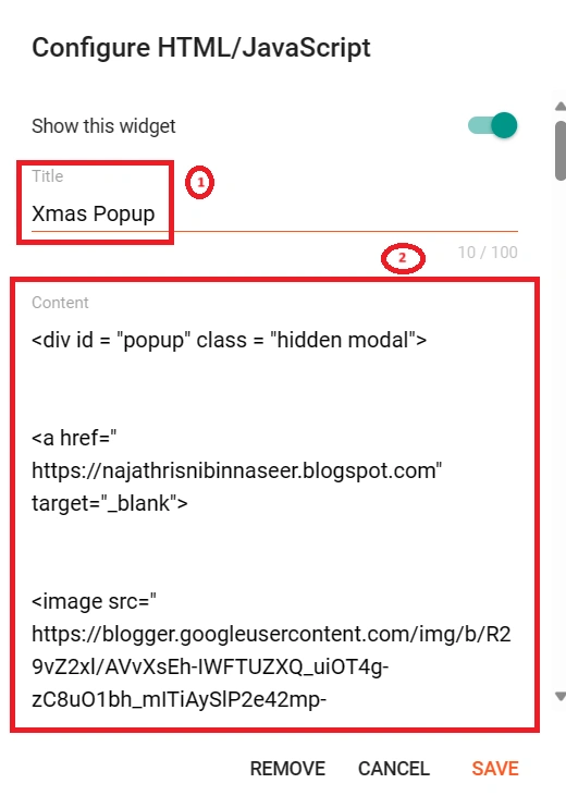 Step 4: Naming and Pasting HTML Code