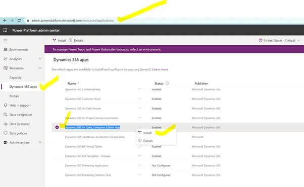 How to Add Sales App to D365 CRM Environment