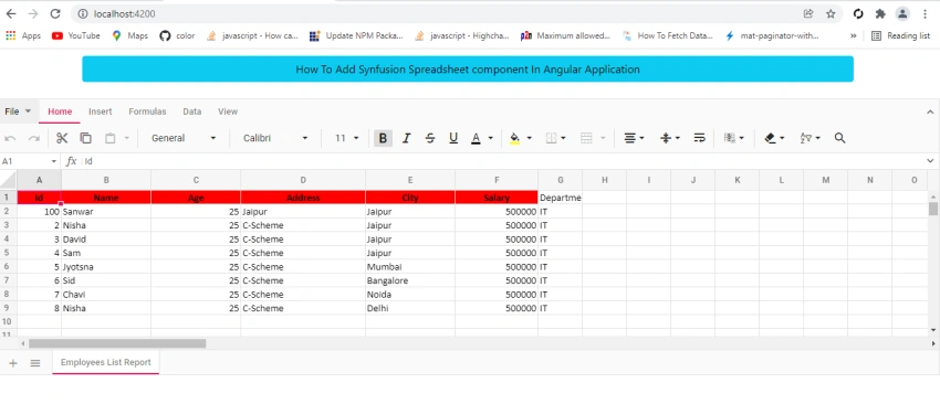 How To Add Synfusion Spreadsheet component In Angular Application
