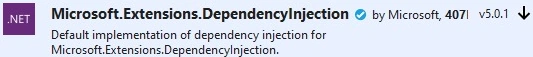 Microsoft extension dependency