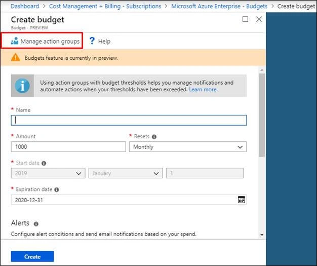 How To Alert/Monitor Spending Limit For Resource Group In Microsoft Azure