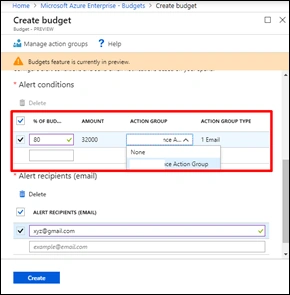 How To Alert/Monitor Spending Limit For Resource Group In Microsoft Azure