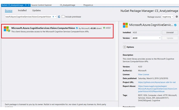 How To Analyze An Image Using Azure Computer Vision SDK and C#